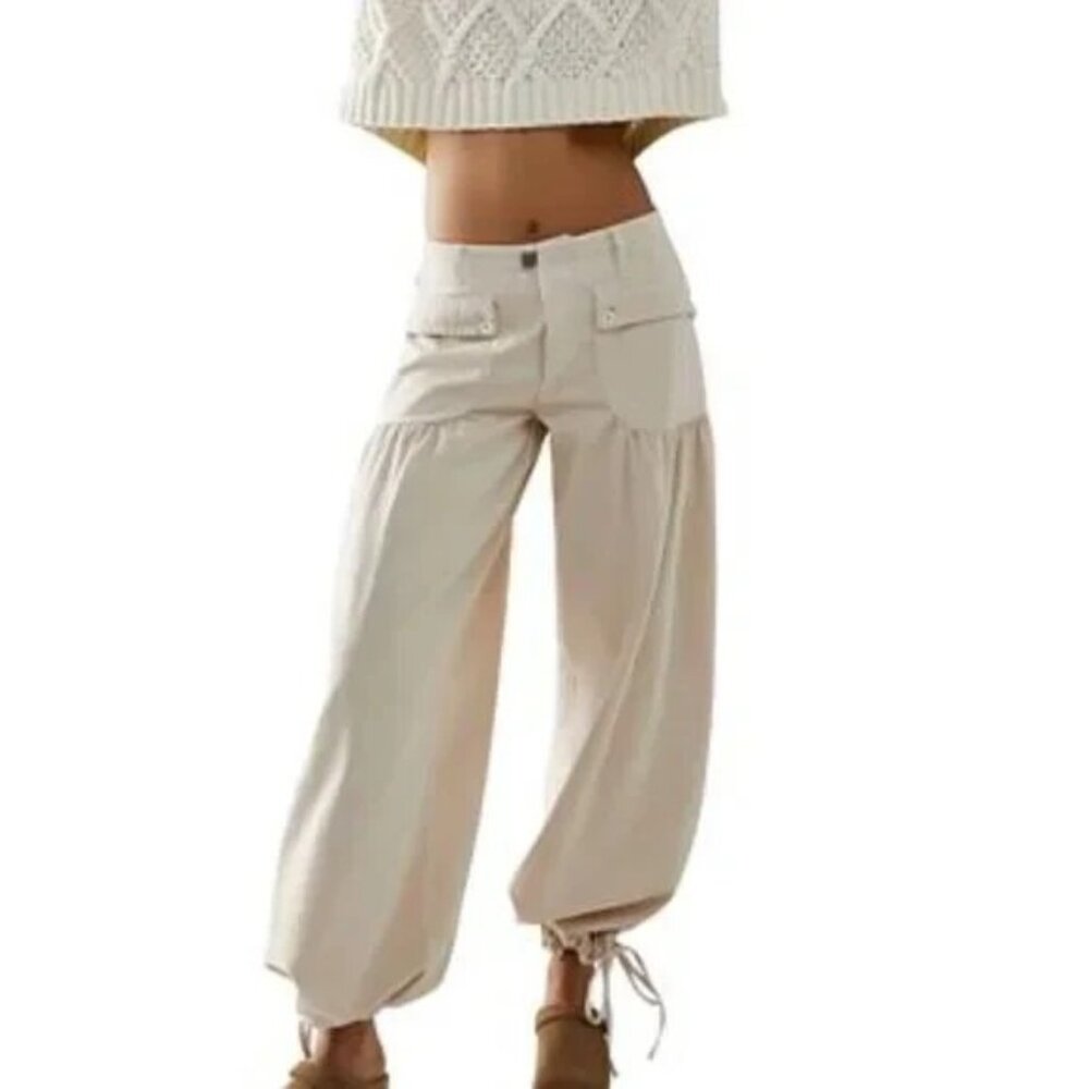 We The Free Free People NWOT Baggy Lotus Jeans Size 28 Almond Milk Color